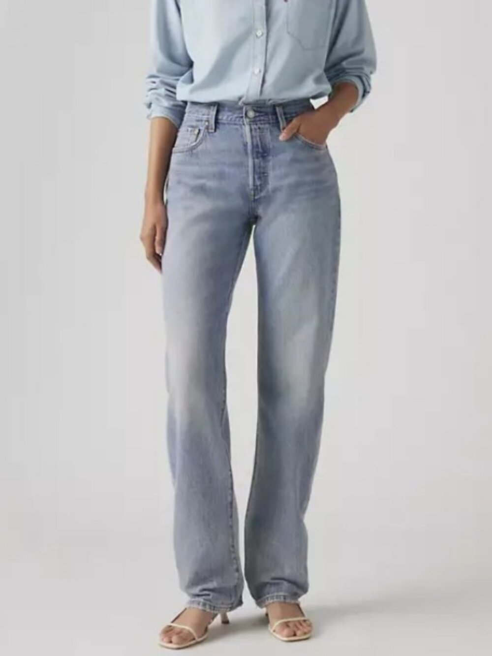Levi's 501® '90s Lightweight Jeans Womens 28x32 Wide Straight Leg Med Wash Denim